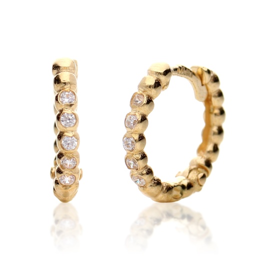 [7556] Pendientes Aros Bolas Engaste