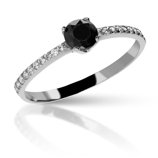 [3302 OBL PF] Sortija Engaste Oro Blanco Piedra Fina