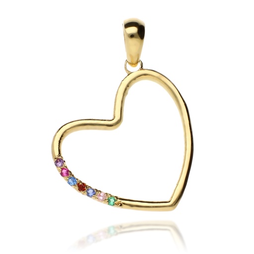 [2007 OA Color] Colgante Corazón Engaste Color Oro Amarillo