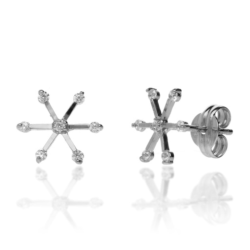 [7552p] Pendientes Presión Hielo Oro Blanco