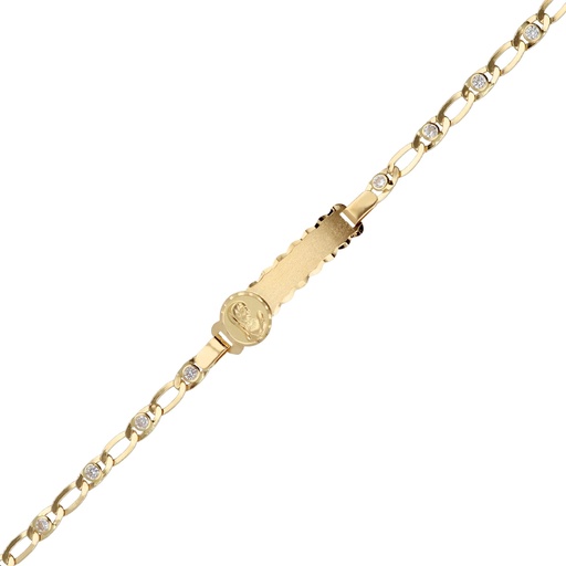 [5149] Pulsera Chapa Circonitas Virgen Niña