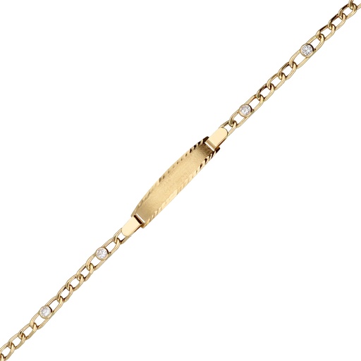 [5437] Pulsera Chapa Circonitas