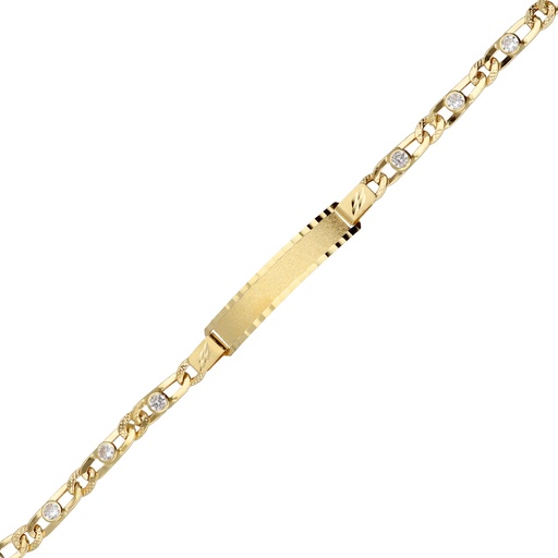 [5690] Pulsera Chapa Circonitas