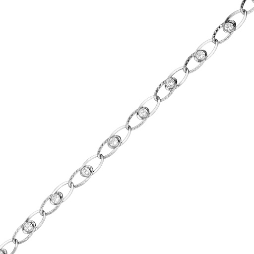 [10308 OBL] Pulsera Circonitas Oro Blanco