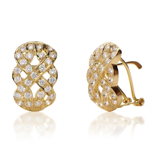 [4109p] Pendientes Omega Engaste Oro Amarillo