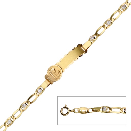 [5708] Pulsera Bebé Chapa Bilbao Circonitas Virgen