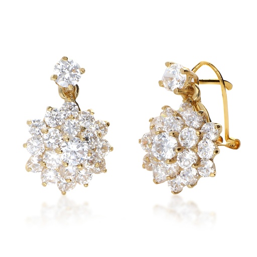 [4452p] Pendientes Omega Engaste Oro Amarillo
