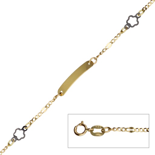 [5210] Pulsera Bebé Chapa Flor
