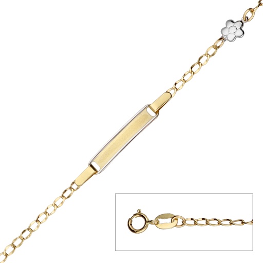 [5776 flor] Pulsera Bebé Chapa Flor
