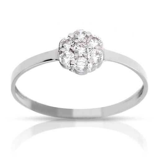 [4570s OBL Circ] Sortija Engaste Oro Blanco
