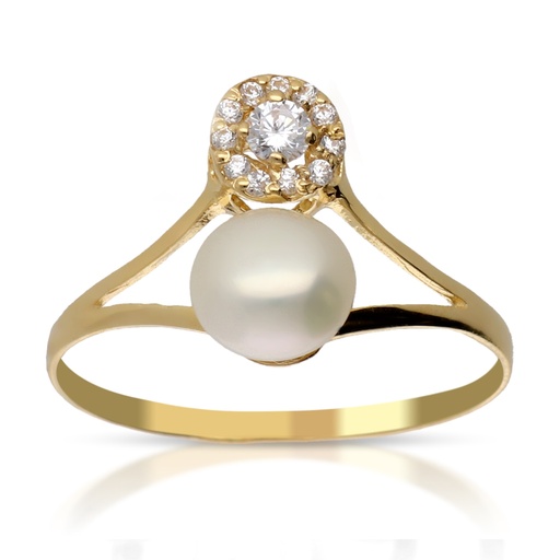 [4216s] Sortija Perla Cuajo Oro Amarillo