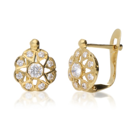 [4334p OA] Pendientes Catalán Roseta Oro Amarillo