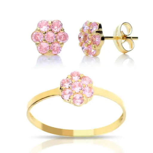[4570 P S OA Rosa] Juego Presión Rosa Oro Amarillo 