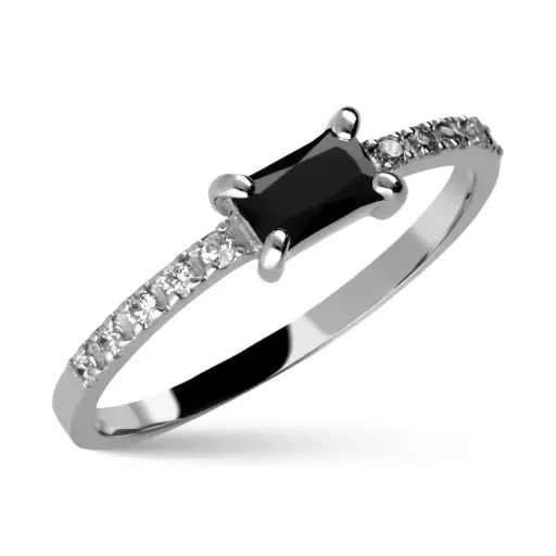 [3497 OBL] Sortija circonitas Oro Blanco