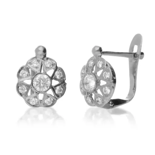 [4334p OBL] Pendientes Catalán Roseta Oro Blanco