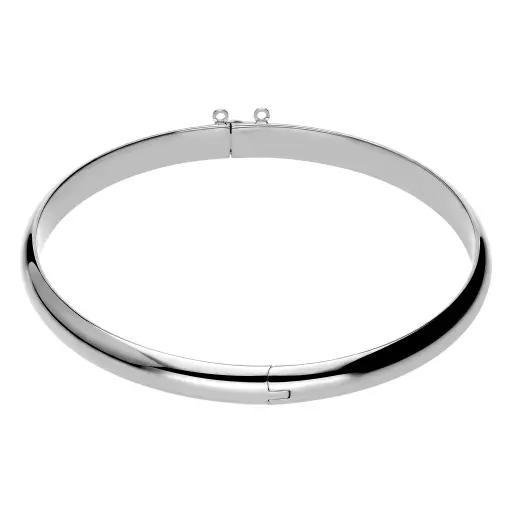 [10021 OBL] Pulsera Media Caña Lisa Oro Blanco