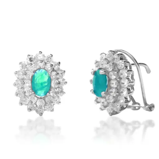 [4091p OBL] Pendientes Omega Engaste Oro Blanco