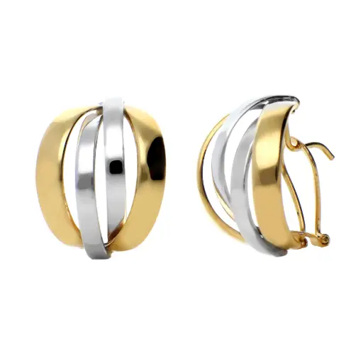 [7713] Pendientes Omega Bicolor