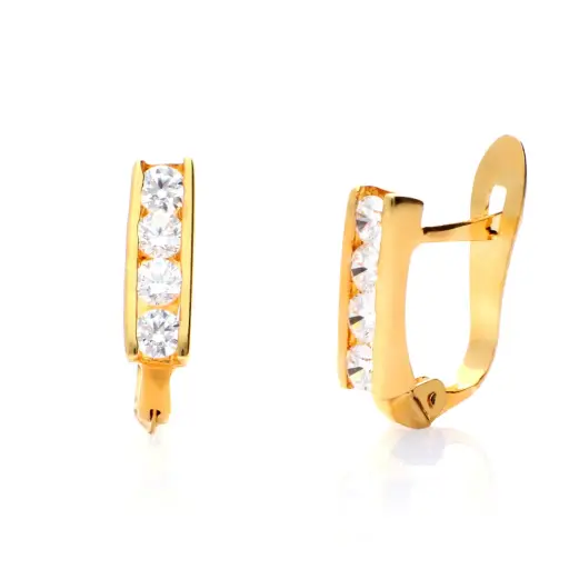[4118p OA] Pendientes Catalán Circonitas Oro Amarillo