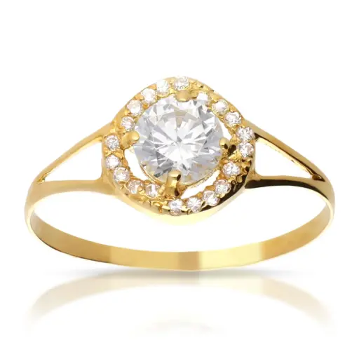 [4134s OA] Sortija Circonitas Oro Amarillo