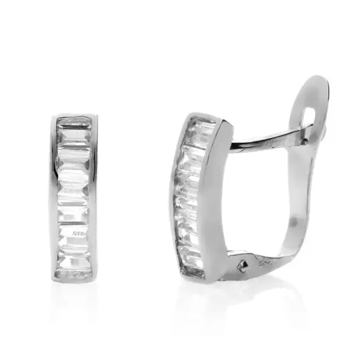 [4016p OBL] Pendientes Catalán Circonitas Oro Blanco