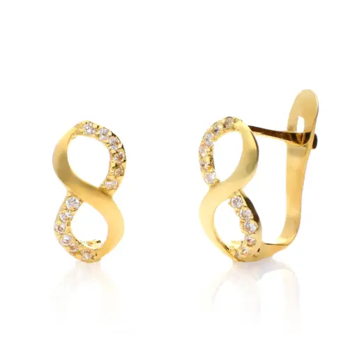 [4197p OA] Pendientes Catalán Infinito Circonitas Oro Amarillo