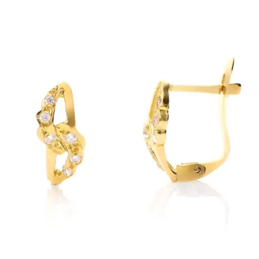 [4222p OA] Pendientes Catalán Circonitas Oro Amarillo