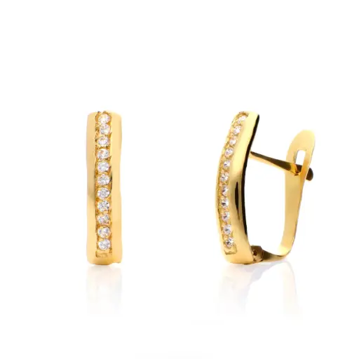 [4287p OA] Pendientes Catalán Circonitas Oro Amarillo