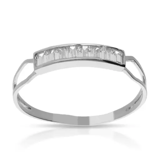 [4016s OBL] Sortija Circonitas Oro Blanco