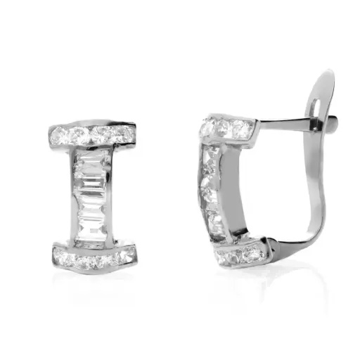 [4039p OBL] Pendientes Catalán Circonitas Oro Blanco