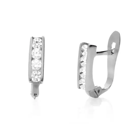[4118p OBL] Pendientes Catalán Circonitas Oro Blanco