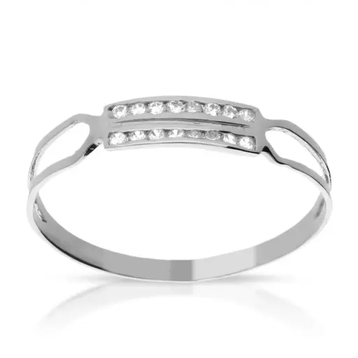 [4123s OBL] Sortija Circonitas Oro Blanco