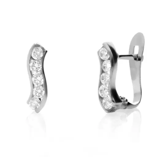 [4126p OBL] Pendientes Catalán Circonitas Oro Blanco