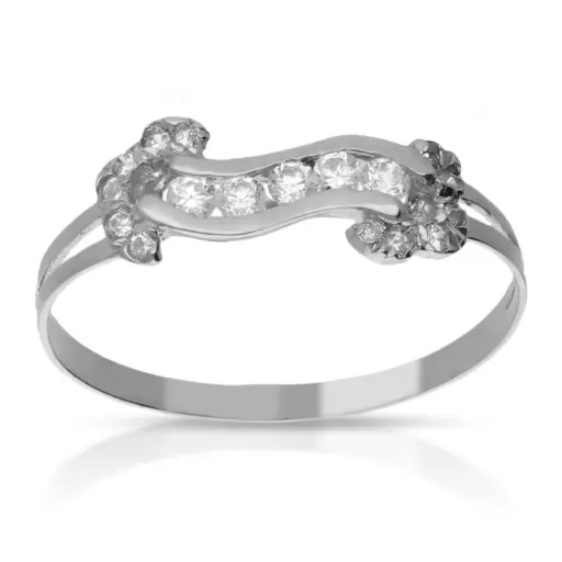 [4161s OBL] Sortija Circonitas Oro Blanco