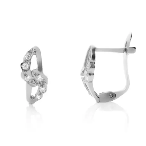 [4222p OBL] Pendientes Catalán Circonitas Oro Blanco