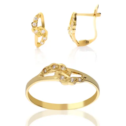 [4222 P S OA] Juego Catalán Circonitas Oro Amarillo
