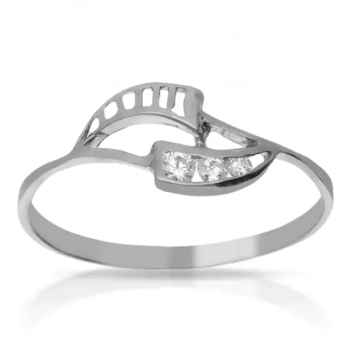 [4303s OBL] Sortija Circonitas Oro Blanco