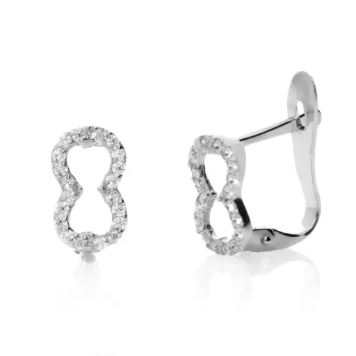 [4324p OBL] Pendientes Catalán Circonitas Oro Blanco