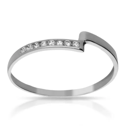 [4348s OBL] Sortija Circonitas Oro Blanco