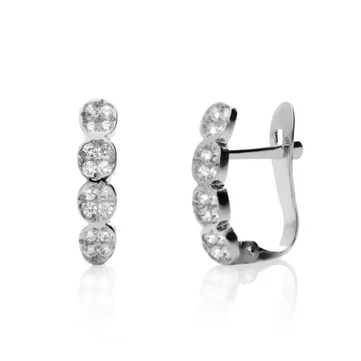 [4355p OBL] Pendientes Catalán Circonitas Oro Blanco