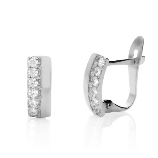 [4629p OBL] Pendientes Catalán Circonitas Oro Blanco
