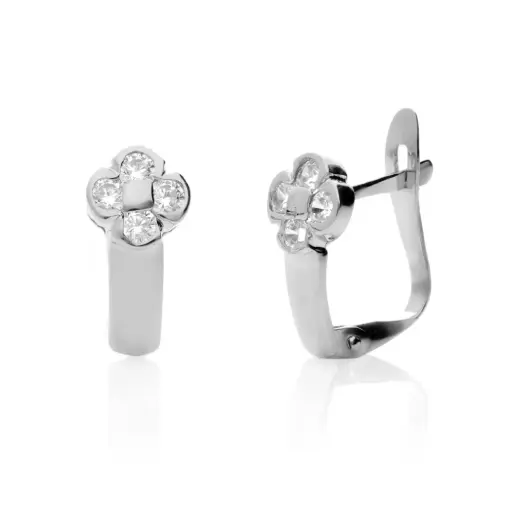 [4798p OBL] Pendientes Catalán Circonitas Oro Blanco
