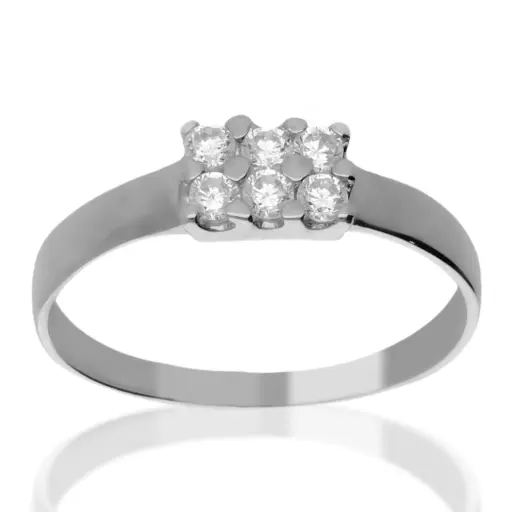 [4804s OBL] Sortija Circonitas Oro Blanco