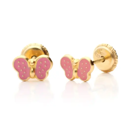 [7247] Pendientes Tuerca Mariposa Esmalte