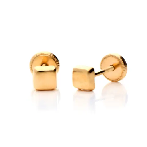 [7397] Pendientes Tuerca Cuadrado Liso