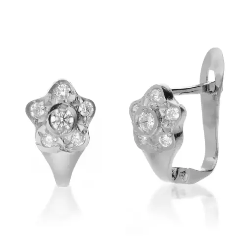 [4192p OBL] Pendientes Catalán Flor Oro Blanco