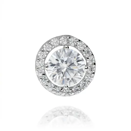 [4339C OBL Circ.] Colgante Circonitas Oro Blanco