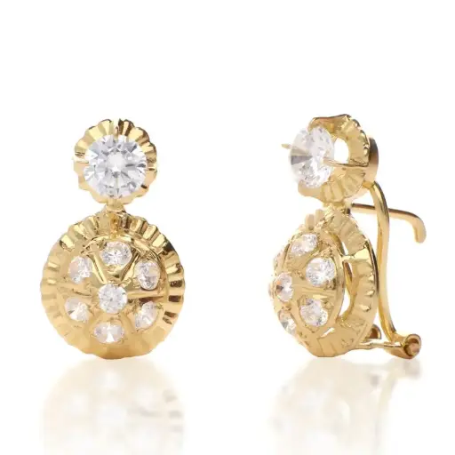 [7515p] Pendientes Omega Cuajo Circonitas