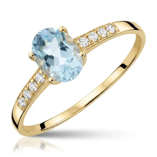 [3480] Sortija Oval Color con Circonitas