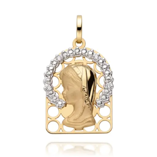 [6609] Medalla Virgen Niña con Circonitas